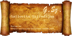 Gallovits Szilvána névjegykártya